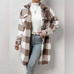 🆕 Mocha PLAID Teddy jacket